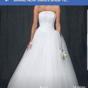 Davids Bridal Tulle Ball Gown Wedding Dress